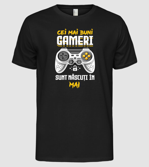 cei mai buni gameri sunt născuți în mai model negru pe tricou