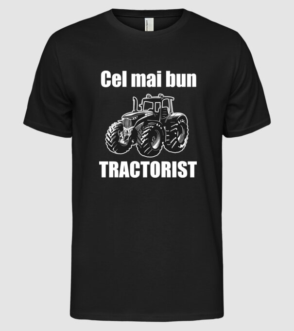 Cel mai bun tractorist model negru pe tricou