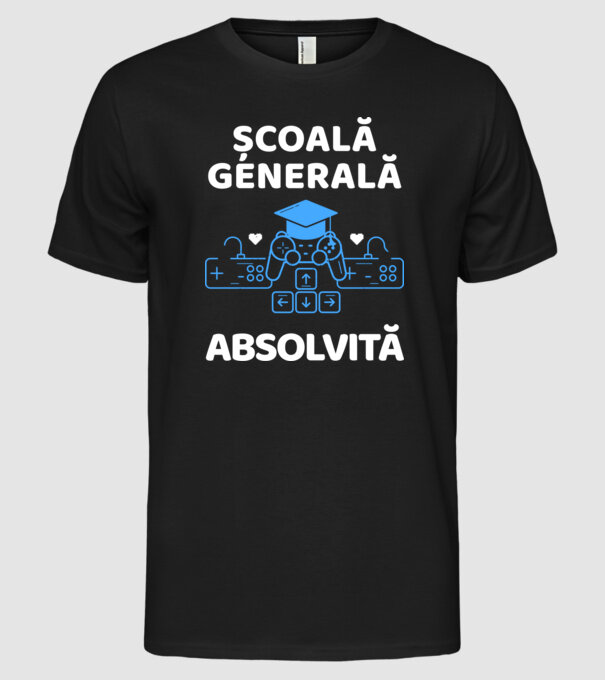 Școală generală absolvită model negru pe tricou