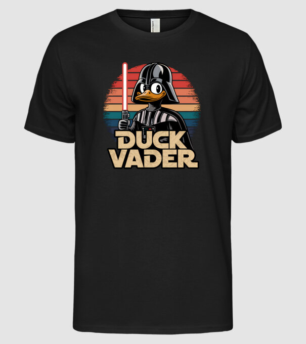 Duck Vader model negru pe tricou