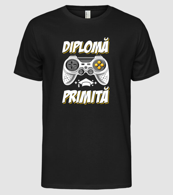 Gameri şcoală Diplomă model negru pe tricou