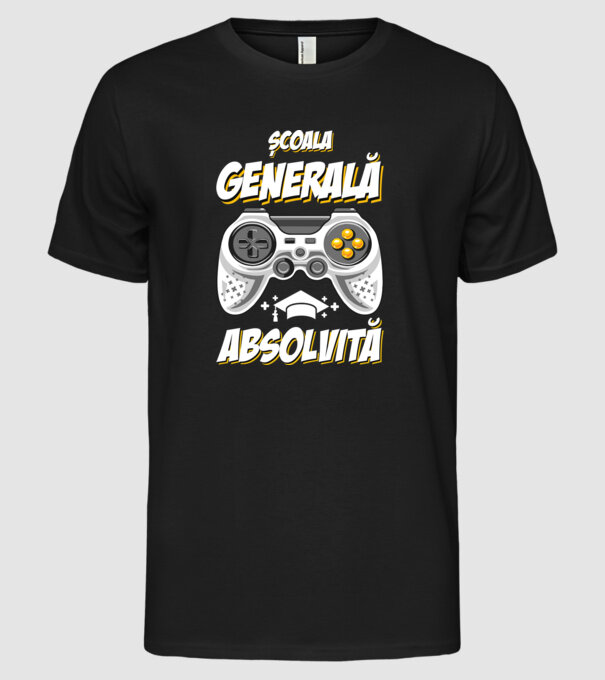 Gameri şcoală școală generală model negru pe tricou