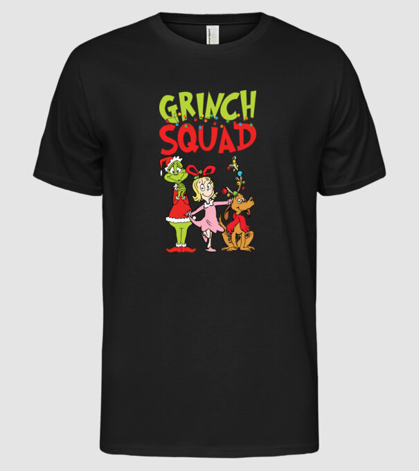 Grinch Squad model negru pe tricou