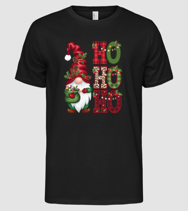 HOHOHO Gnome model negru pe tricou
