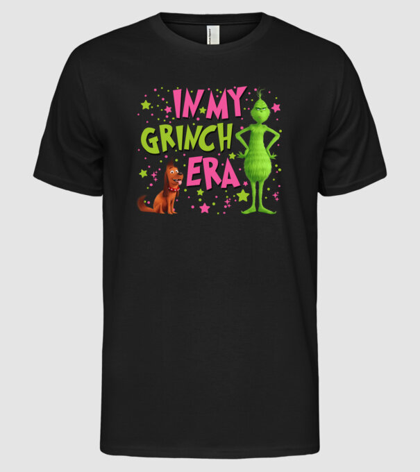 In my Grinch era model negru pe tricou