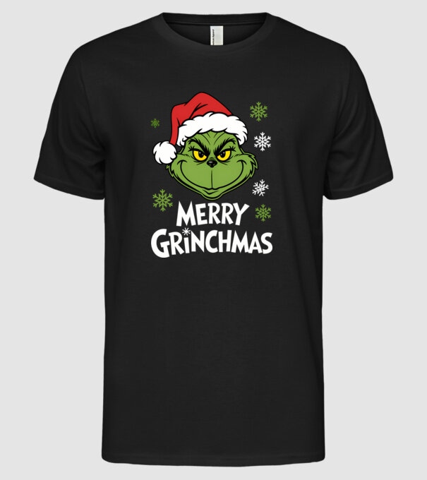 Merry Grinchmas Negru model negru pe tricou