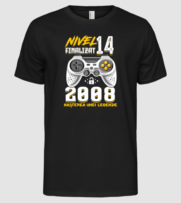 Nivel 14 finalizat. 2008 nașterea unei legende model negru pe tricou