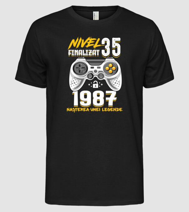 Nivel 35 finalizat. 1987 nașterea unei legende model negru pe tricou