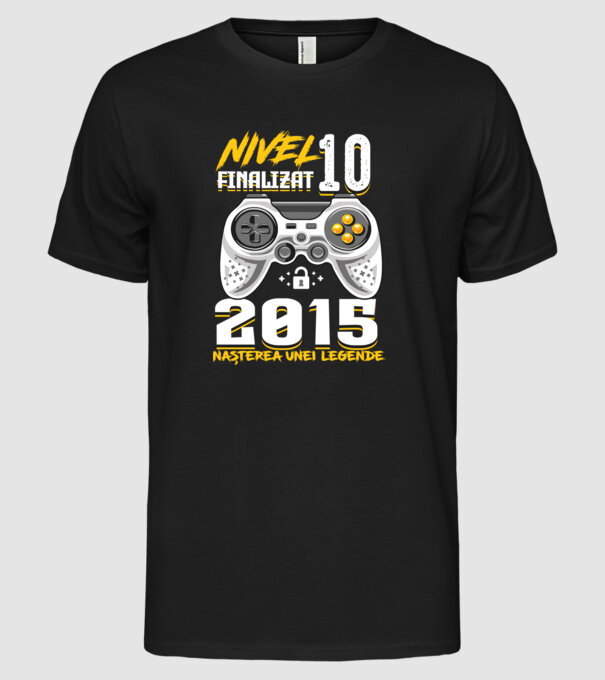 Nivel Finalizat 10 2015 model negru pe tricou