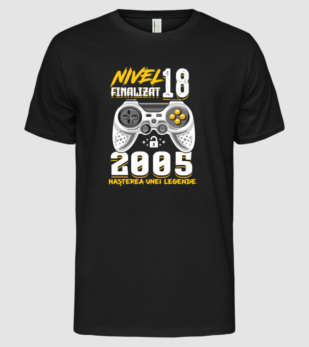 Nivel Finalizat 18 2005 model negru pe tricou