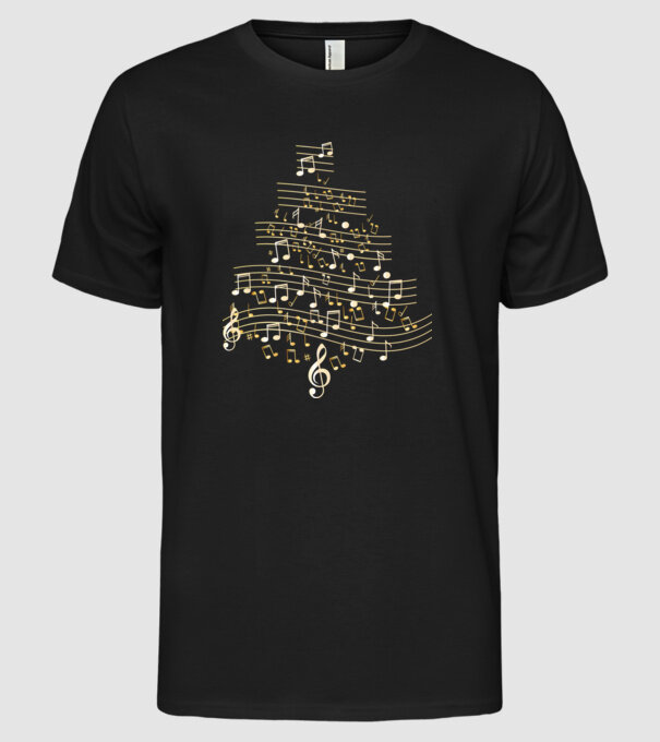 note de Crăciun model negru pe tricou