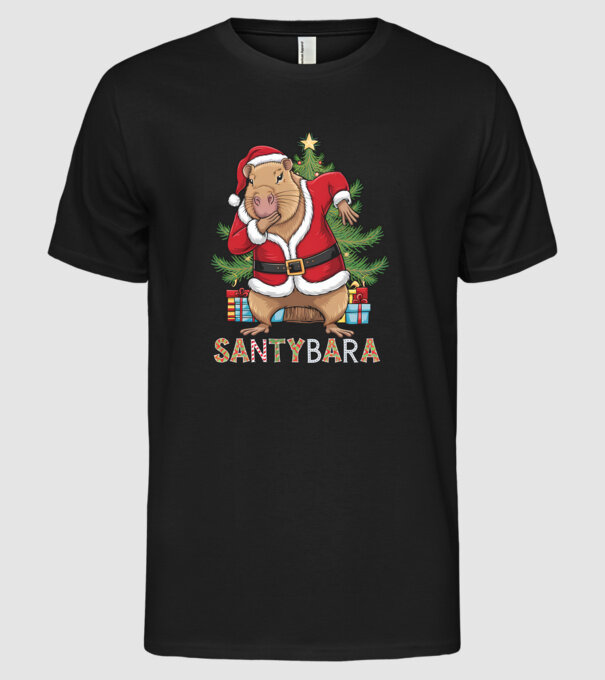 Santybara model negru pe tricou