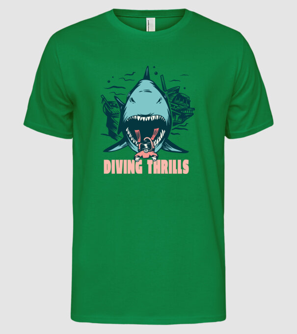 Scufundarea este periculoasă model verde pe tricou