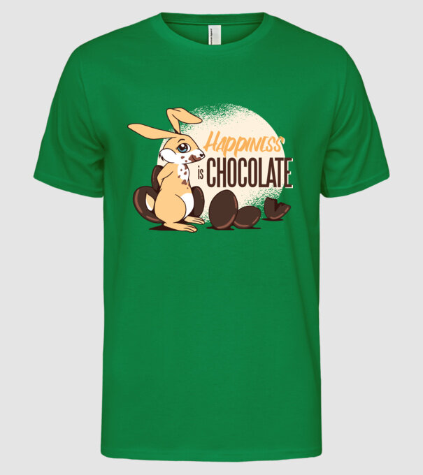 Fericirea este ciocolata model verde pe tricou