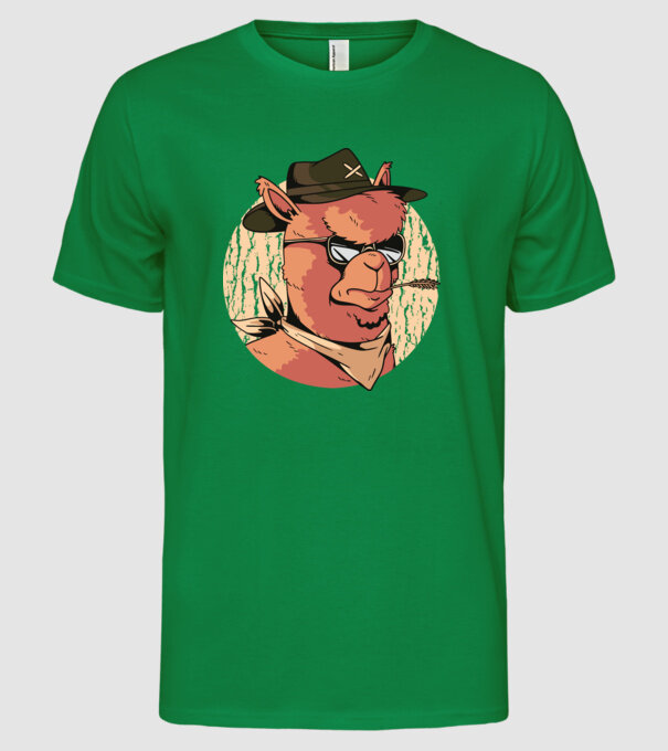 Alpaka model verde pe tricou