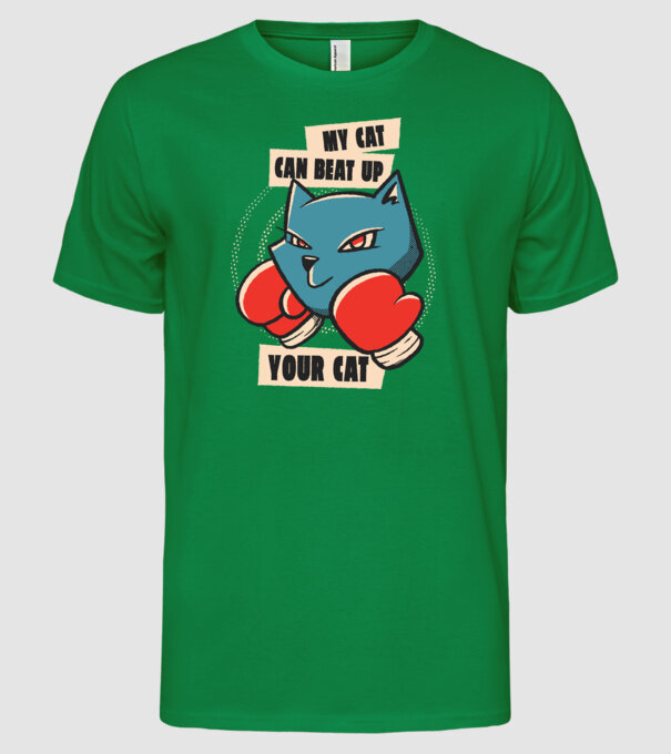 Pisicuța mea bate pisicuța ta model verde pe tricou