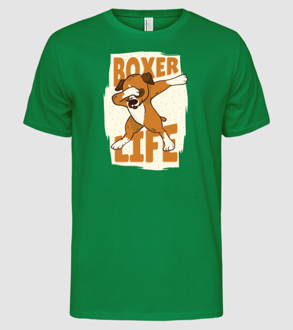 Boxer Life DAB model verde pe tricou