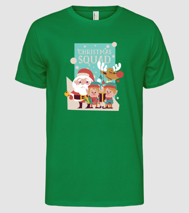 Christmas Squad Echipa de Crăciun model verde pe tricou