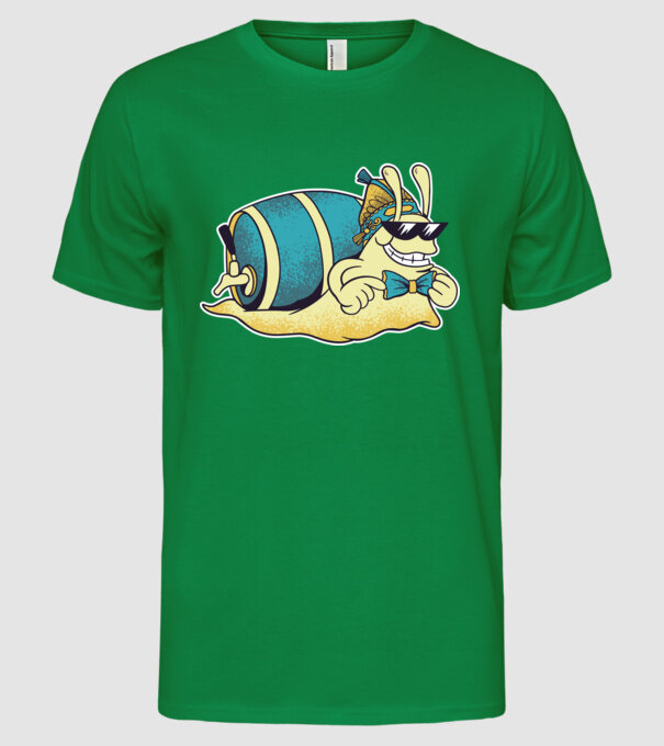 Melc model verde pe tricou