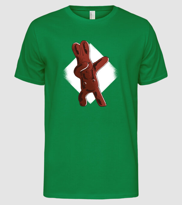 Iepuraș de Ciocolată model verde pe tricou