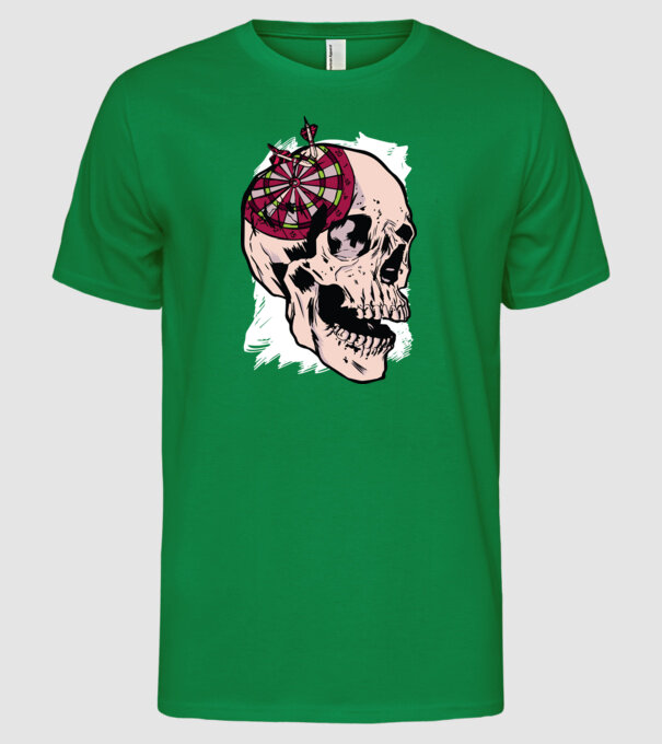 Craniu Darts model verde pe tricou