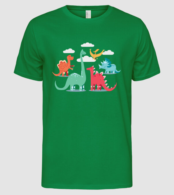 Dinozauri model verde pe tricou