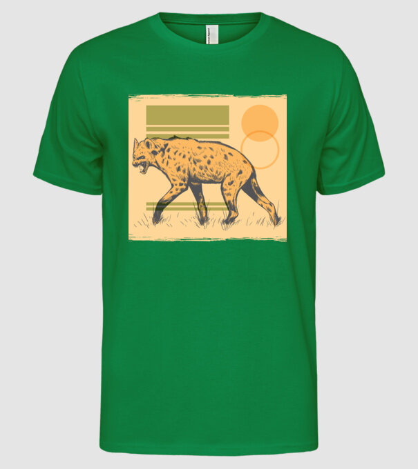 Hienă model verde pe tricou