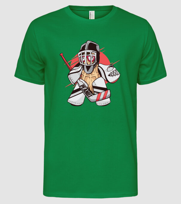 Portar Hochei Alună model verde pe tricou