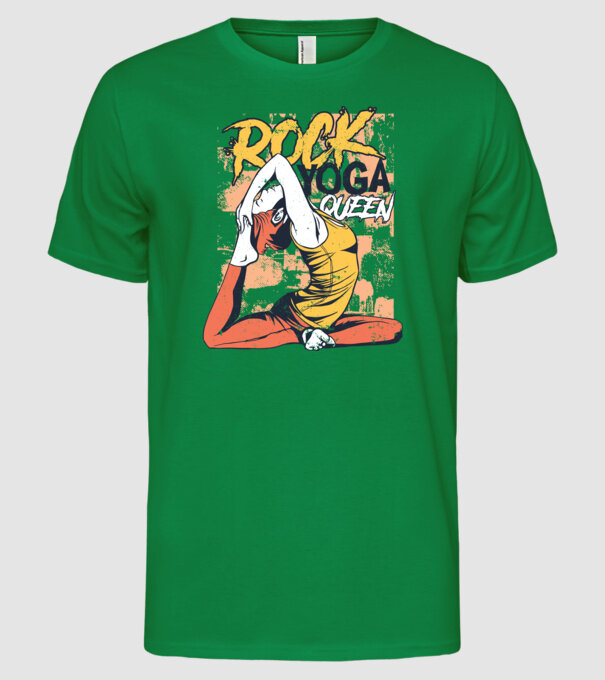 Regina Yoga model verde pe tricou