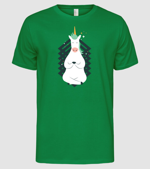 Yoga Unicron model verde pe tricou