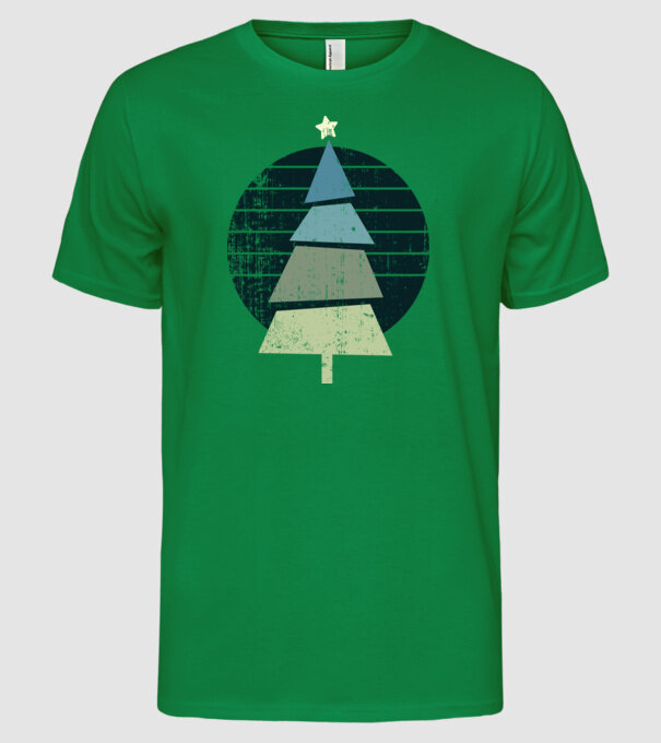 Pom de Crăciun model verde pe tricou