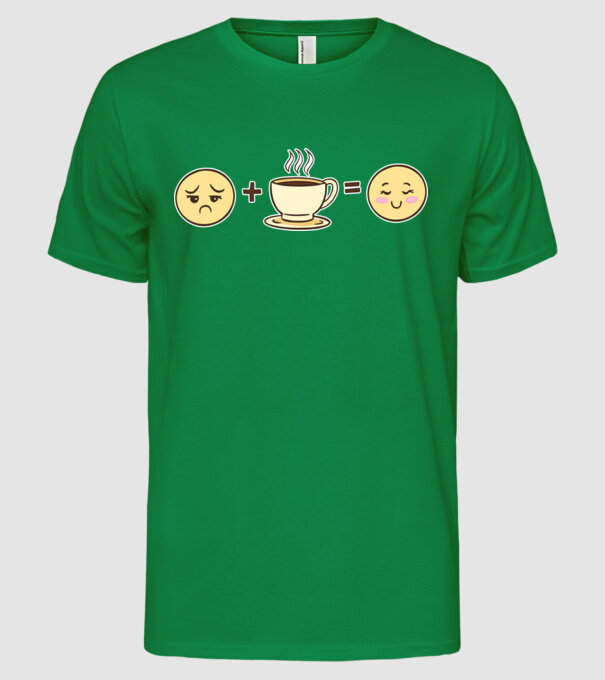 Cafea Fericire model verde pe tricou