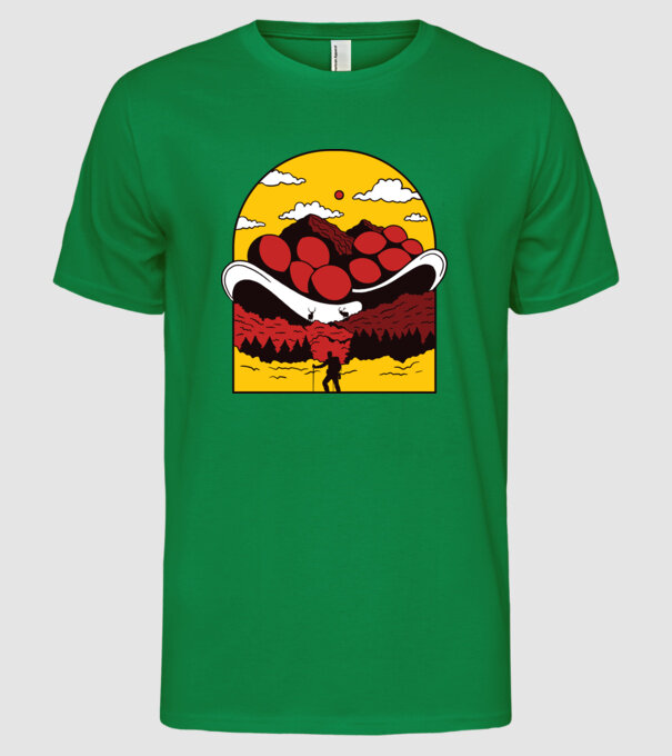 Excursie în munți model verde pe tricou