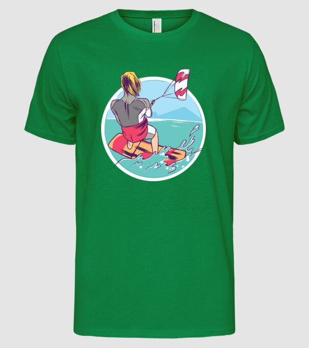 Kite Surf model verde pe tricou