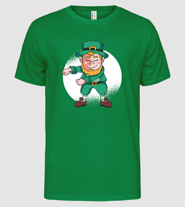 Leprechaun Floss - St. Patrick DAB dans model verde pe tricou