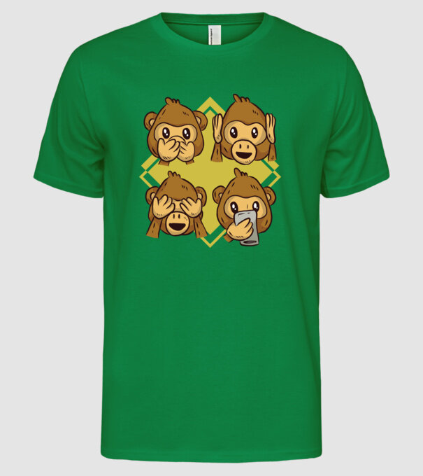 Icoane maimuță model verde pe tricou