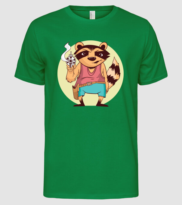Raton cu armă model verde pe tricou