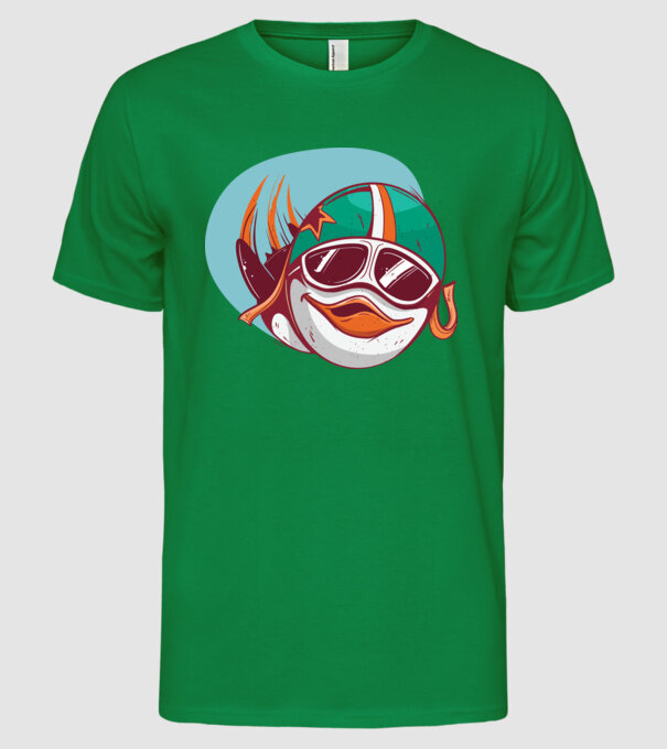Pinguin Zburător model verde pe tricou