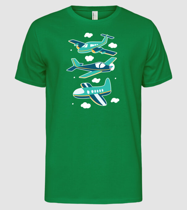 Avioane model verde pe tricou