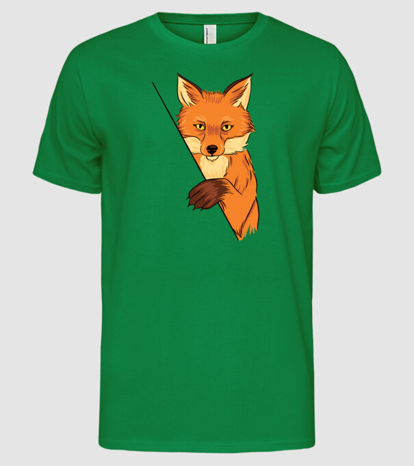 Vulpe model verde pe tricou