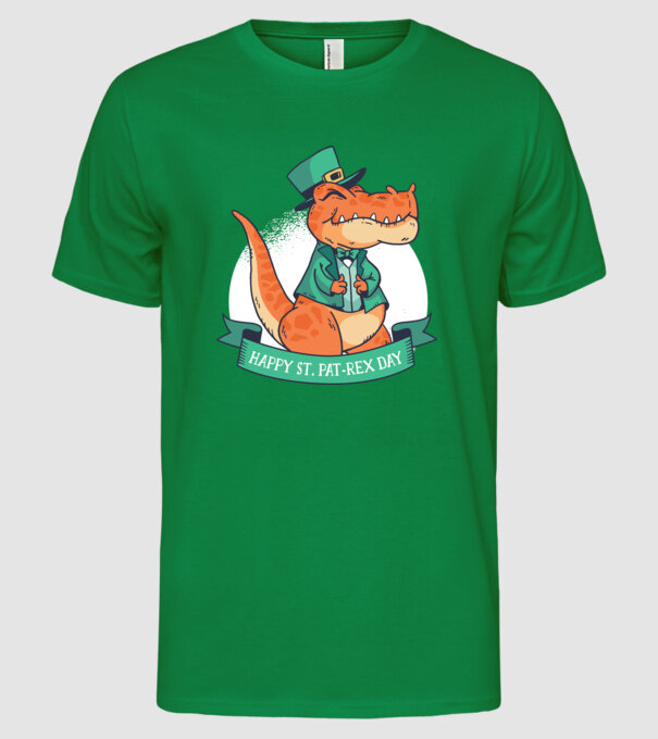 Dinozaur Sfântul Patrick model verde pe tricou