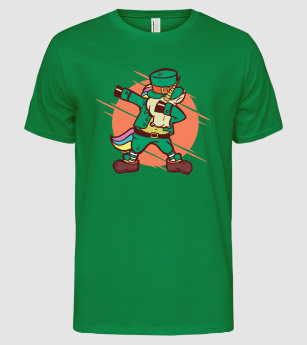 St Patrick Unicorn DAB model verde pe tricou