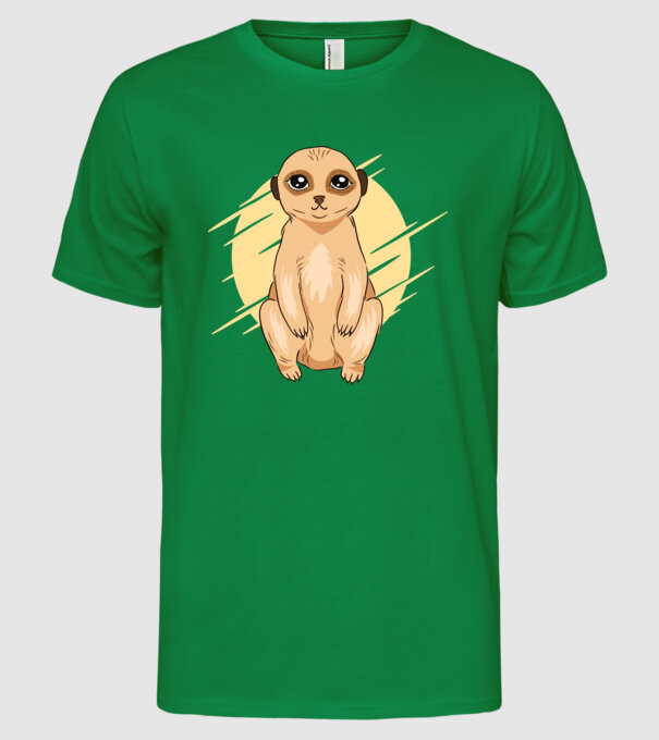 Suricată model verde pe tricou