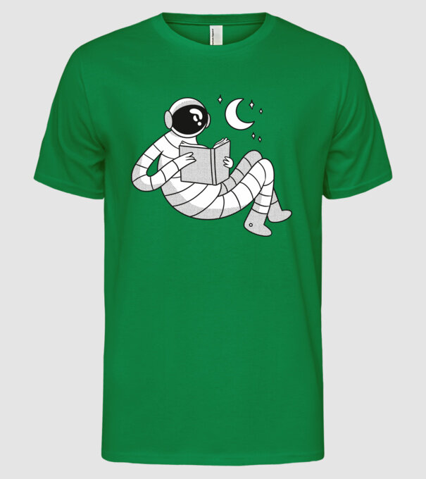 Lectură Astronaut model verde pe tricou