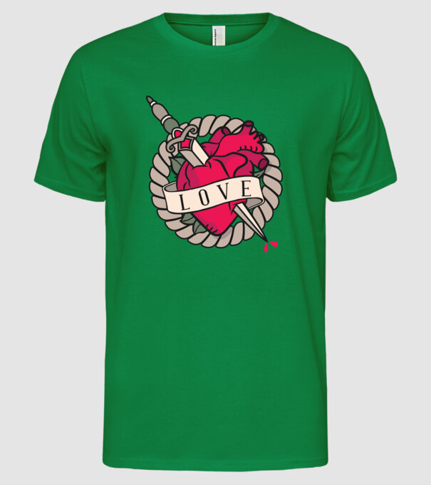 Fire and Ice model verde pe tricou