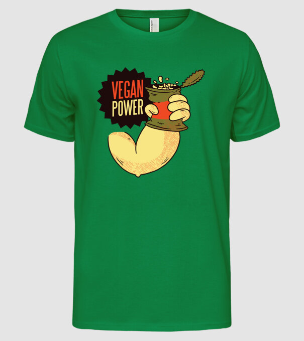 Putere vegan model verde pe tricou