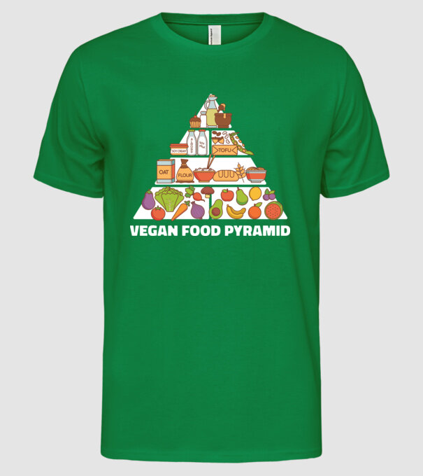 Piramidă vegan model verde pe tricou