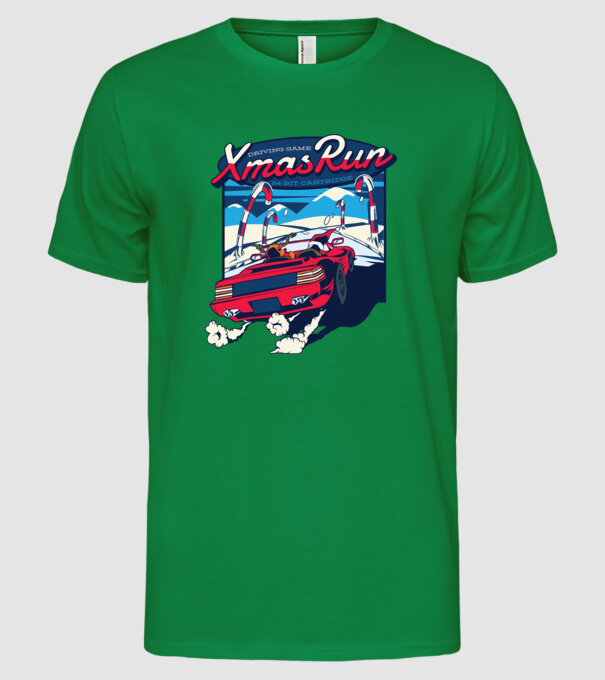 Xmas Outrun Retro Jucărie Crăciun model verde pe tricou