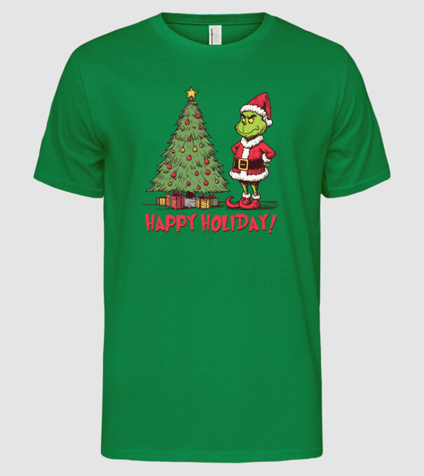 Happy Holiday Grinch model verde pe tricou
