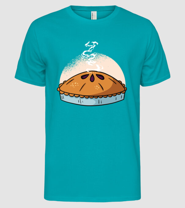 Plăcintă cu mere model turcoaz pe tricou